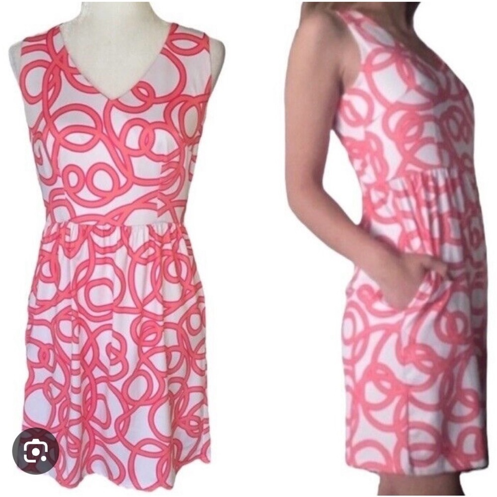 GRETCHEN SCOTT Date Night Sleeveless Pink and White Dress